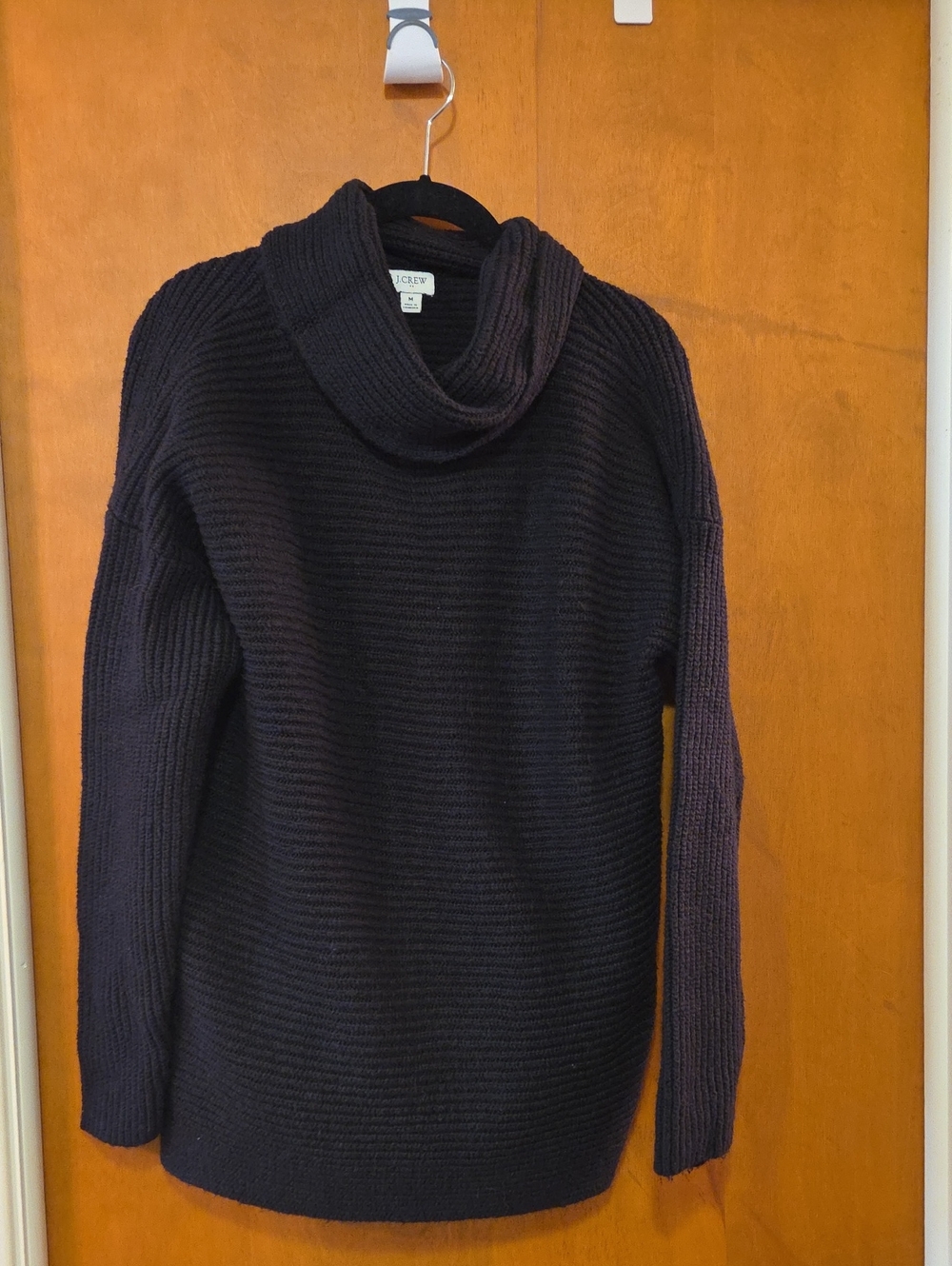 J. Crew Women’s Black Ribbed Cowl Neck Sweater M